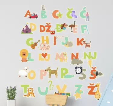 Zidna naljepnica hrvatsko slovo abeceda - TenStickers