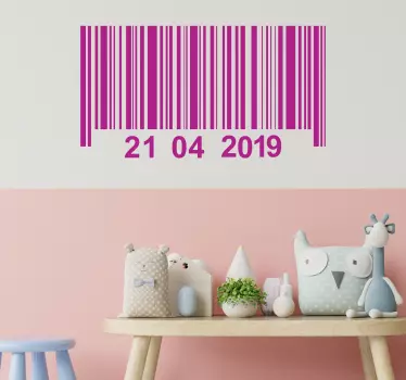 Zidna naljepnica s bar kodom za rođendan - TenStickers
