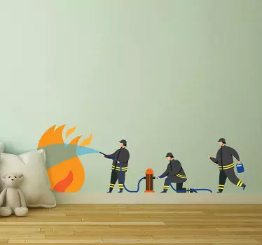 Zidne naljepnice muškarci vatrogasci dječja spavaća soba - TenStickers