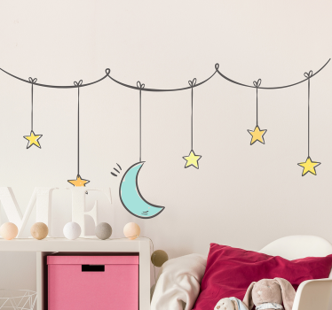 Zidne naljepnice za zvijezde i mjesec djece - TenStickers