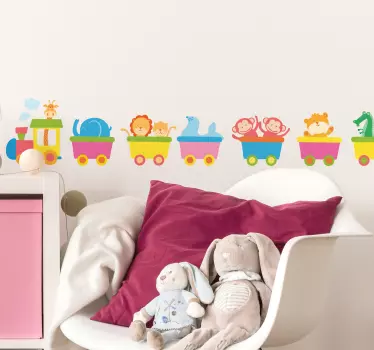 Zidni naljepnica vlak za životinje - TenStickers
