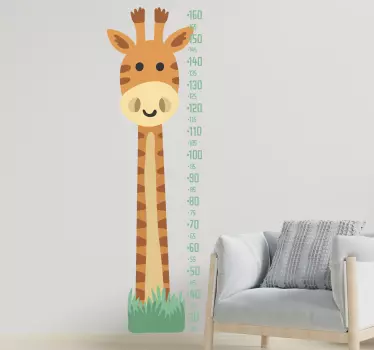 žirafa s naljepnicom grafikona visine metra rasta - TenStickers