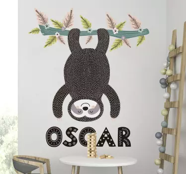 životinja i grana za djecu ilustracija zid art decal - TenStickers