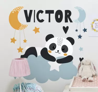 Zvijezde nose na mjesecu s imenom dječje zidne naljepnice - TenStickers