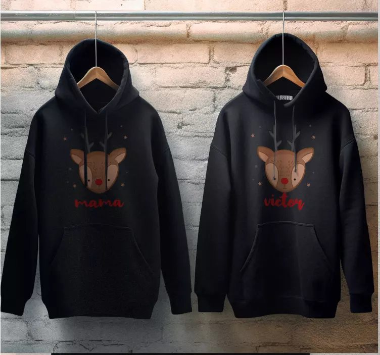 Božićne majice customizable božićni jeleni - TenStickers