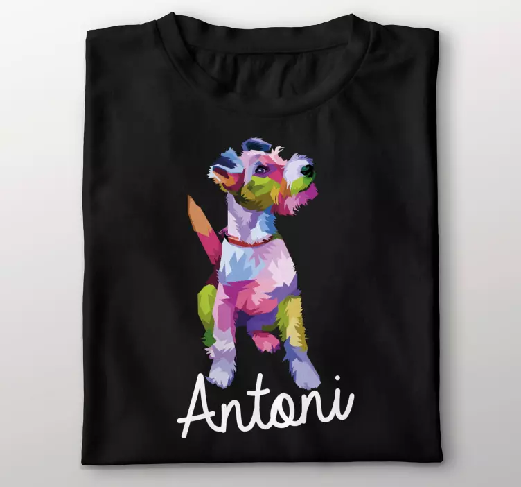 Geometrijski-fox terijer majice s imenom - TenStickers