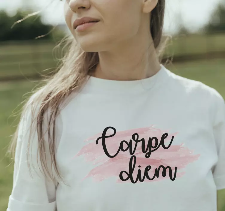 Majice carme diem s ružičastom akvarelom - TenStickers