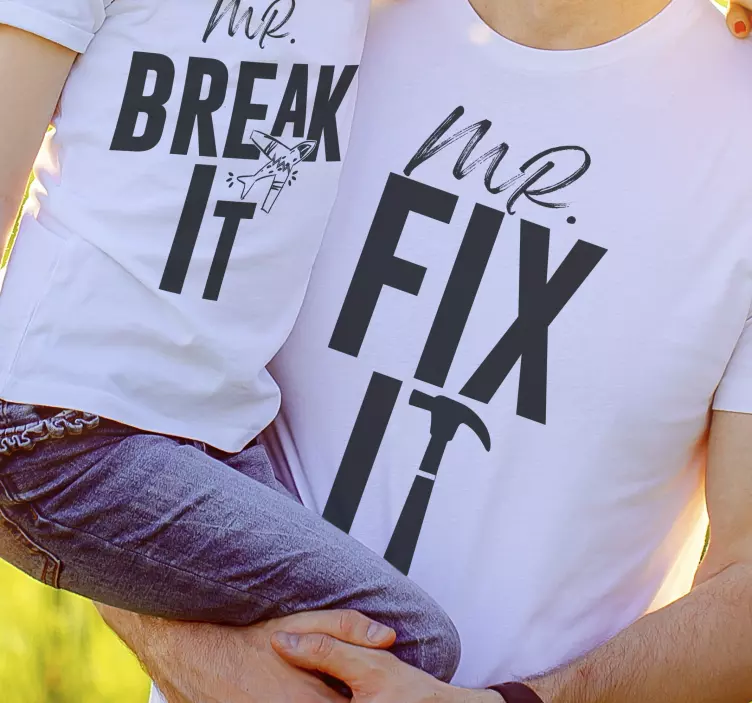 Mr fix it shirt majica oca i sina - TenStickers