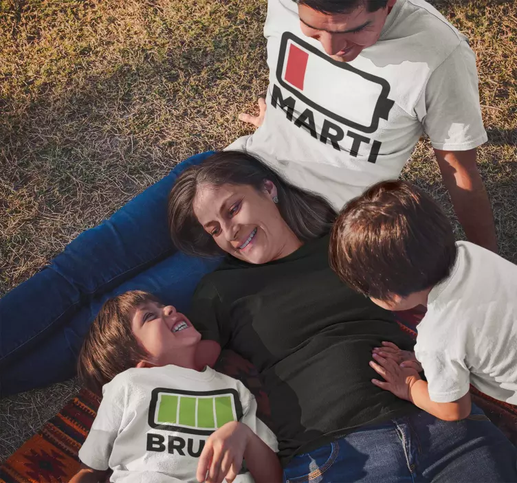 Roditelj bez baterije majica otac i sin - TenStickers