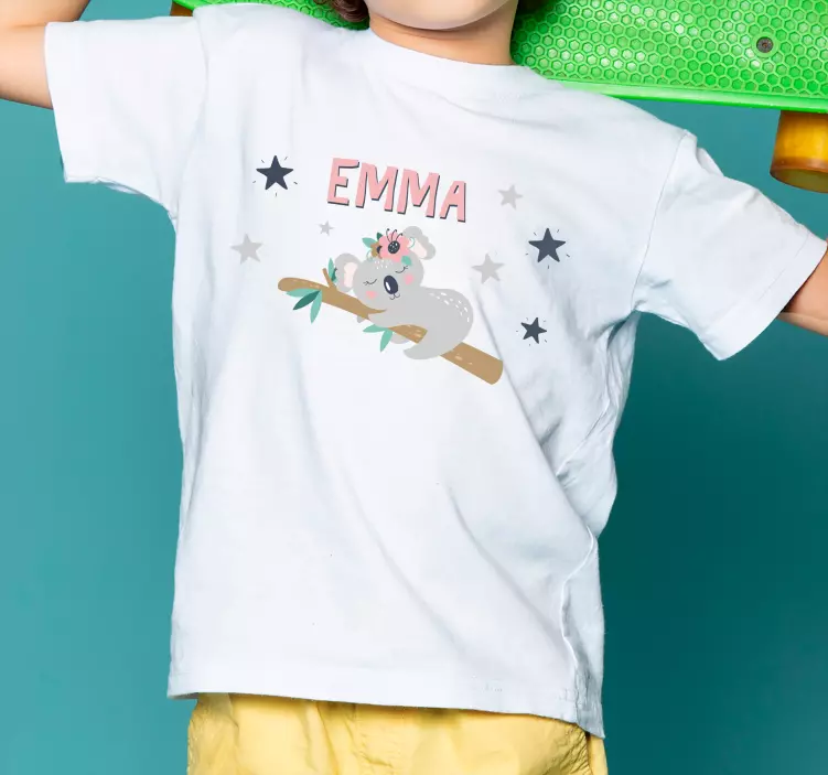 Slatka koala za djevojčicu s imenom dječja košulja - TenStickers