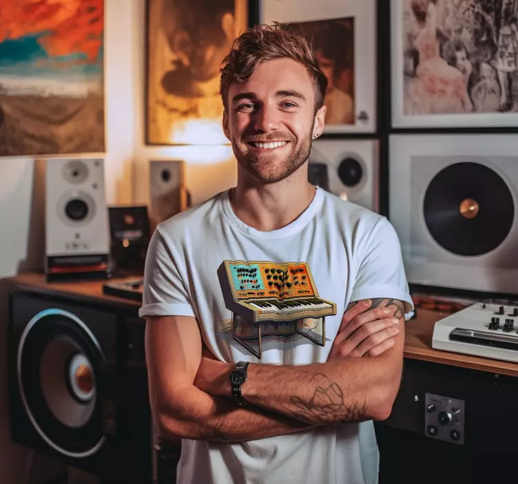 Majice retro sintisajzerska tipkovnicaRetro sintisajzerska tastat - TenStickers