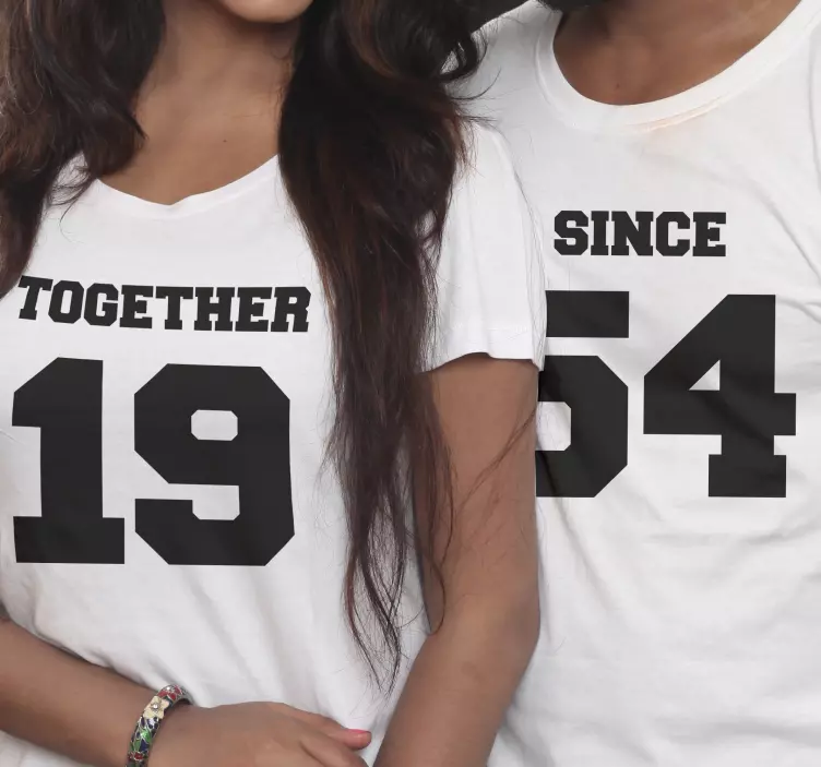Zajedno od personaliziranih majica za par - TenStickers