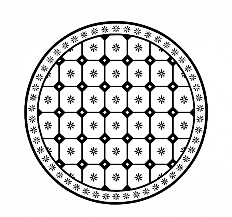 Vinil podovi blagovaonica crno-bijeli uzorak pločica - TenStickers