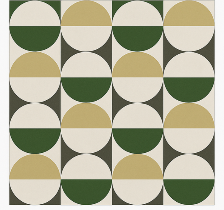 Vinil podovi blagovaonica kružni uzorak sredine stoljeća - TenStickers