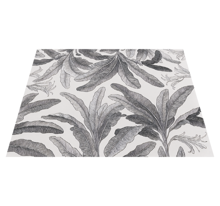 Vinil pod u kuhinji s elegantnim sivim dlanovima - TenStickers