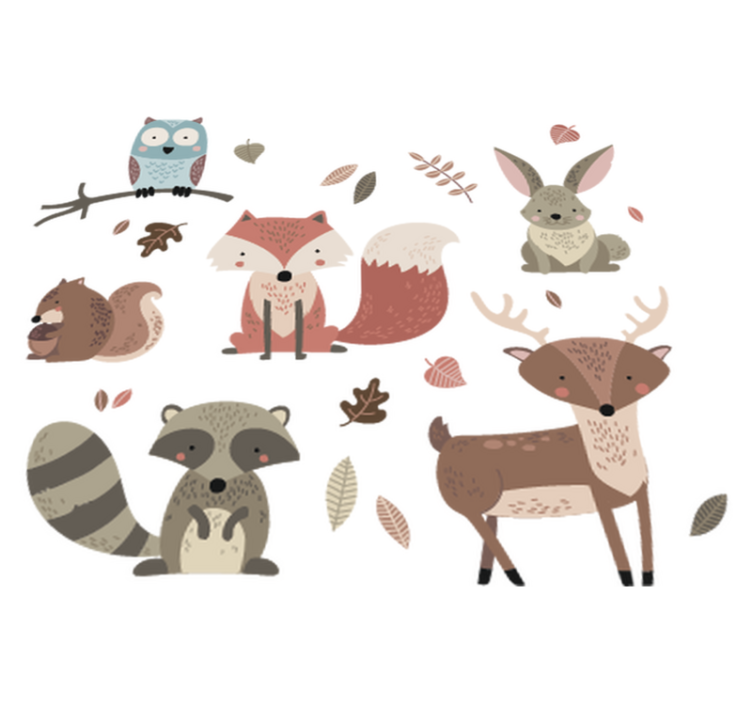 Vinil podovi životinja u jesenskom stilu - TenStickers