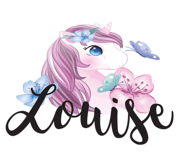 Vinil podovi životinja veliko oko jednoroga s leptirima - TenStickers