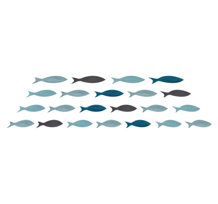 Vinil podovi životinja s siluetama plavih riba - TenStickers