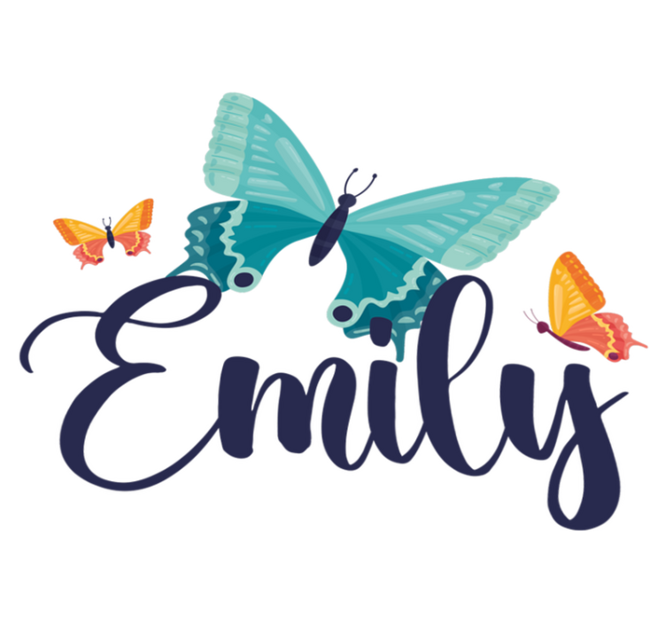 Vinil podovi životinja dvobojne leptir s imenom - TenStickers