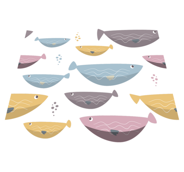 Vinil podovi životinja šarene ribe za djecu - TenStickers