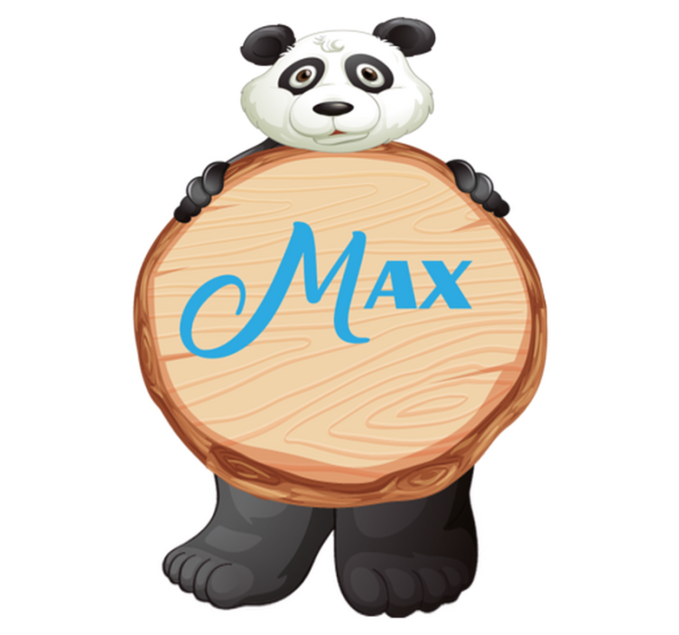 Vinil podovi životinja panda s imenom - TenStickers