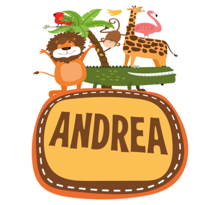 Vinil podovi životinja s imenom džungleskih životinja - TenStickers