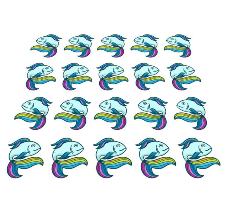 Vinil podovi životinja plava neonska riba - TenStickers