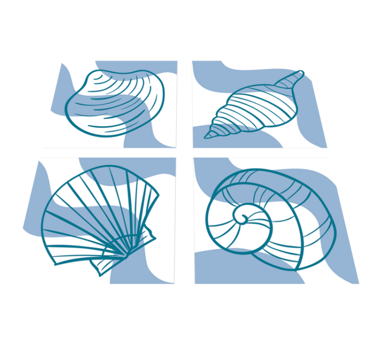 Vinil podovi životinja s uzorcima školjki - TenStickers