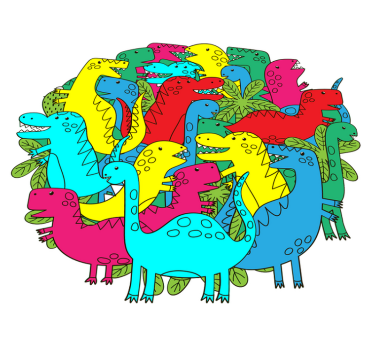 Vinil podovi životinja s šarenim dinosaurusom za djecu - TenStickers