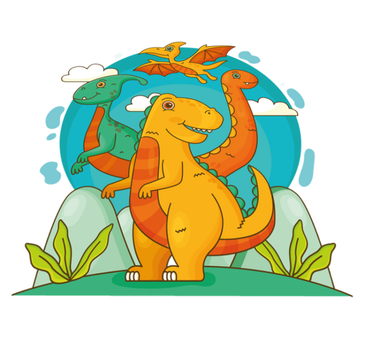 Vinil podovi životinja s dinosaurima u džungli - TenStickers