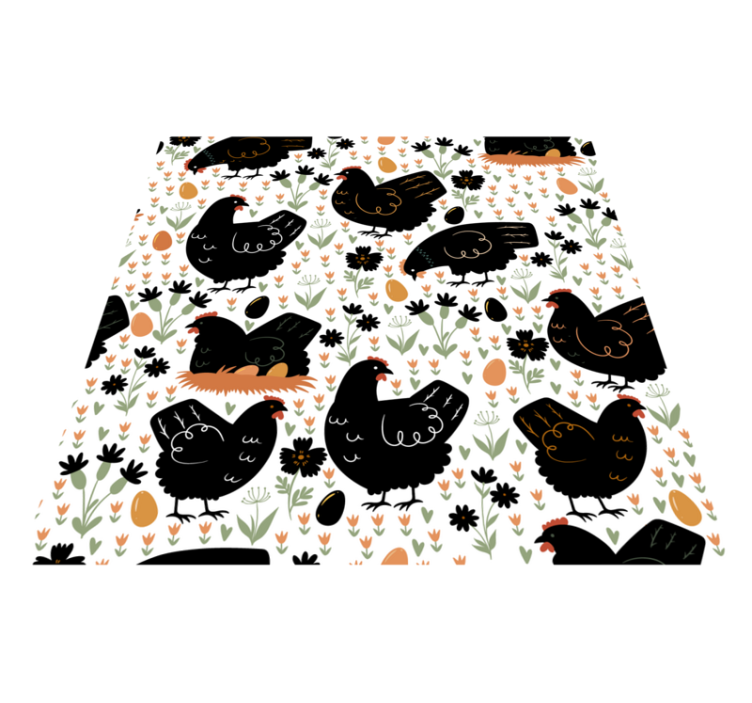 Vinil podovi životinja s crno-bijelim pijetlovima - TenStickers