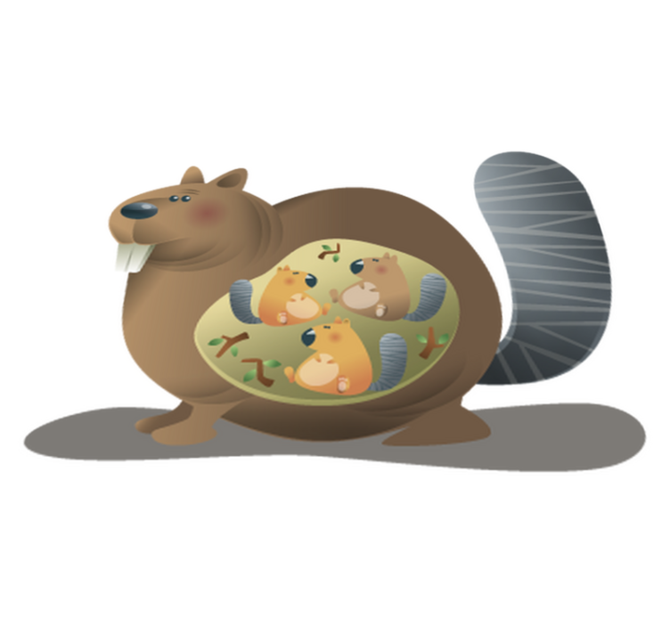 Vinil podovi životinja majka vjeverica - TenStickers