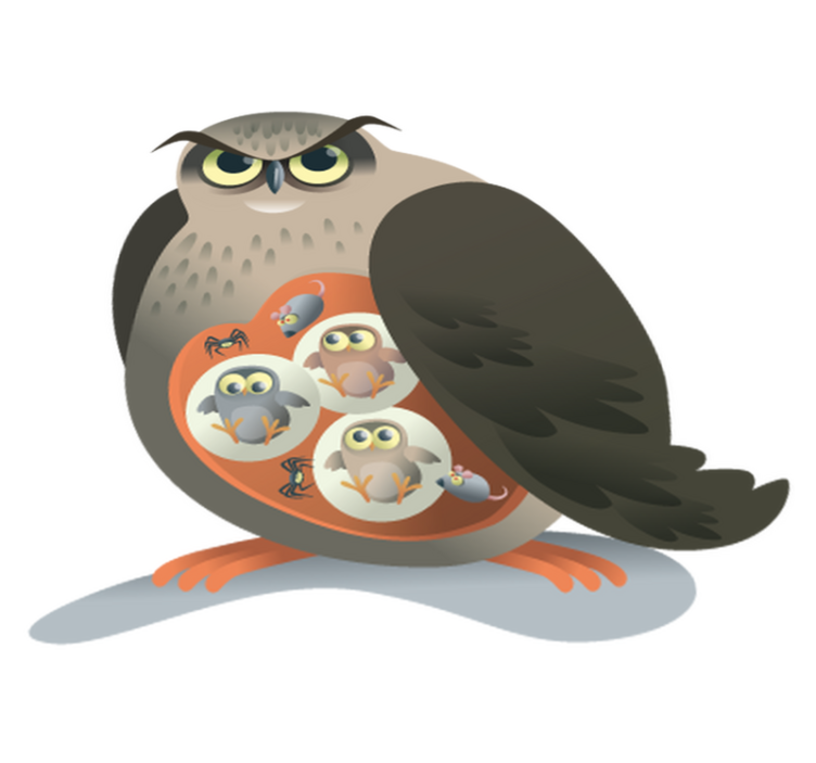 Vinil podovi životinja majka sova - TenStickers