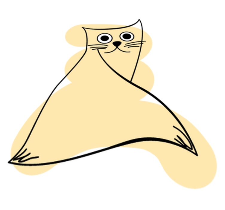 Vinil podovi životinja bež oslikana mačka - TenStickers