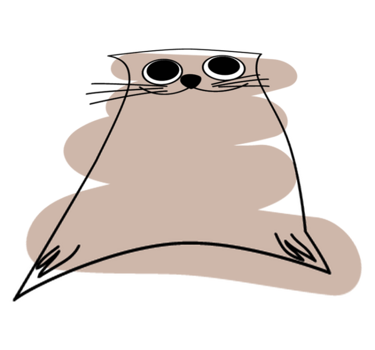 Vinil podovi životinja smeđa oslikana mačka - TenStickers