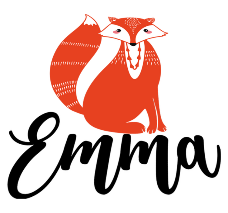 Vinil podovi životinja nordic lisica s imenom - TenStickers