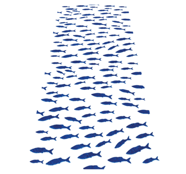 Vinil podovi životinja s uzorkom plavih riba - TenStickers