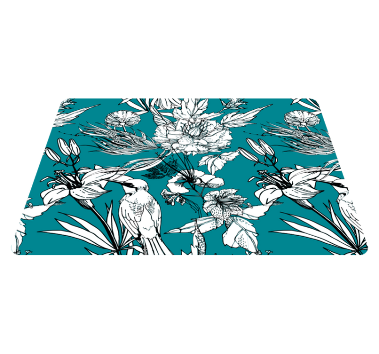 Vinil podovi životinja s elegantnim uzorkom bijelih ptica - TenStickers