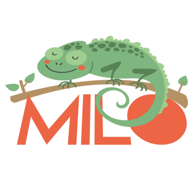 Vinil podovi životinja kameleon s imenom - TenStickers