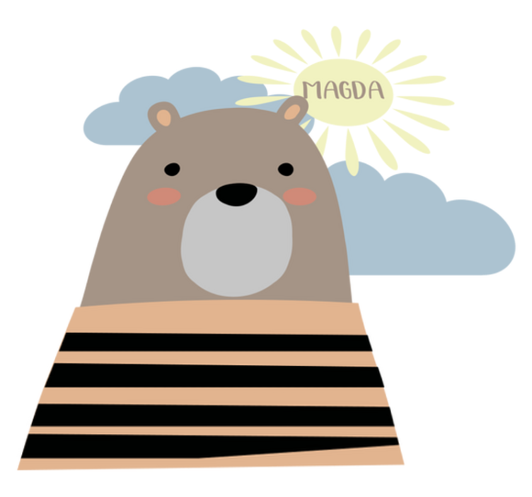 Vinil podovi životinja prilagodljivi smeđi medvjed - TenStickers