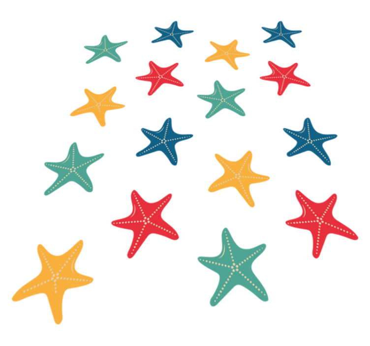 Vinil podovi životinja u boji šarenih morskih zvijezda - TenStickers