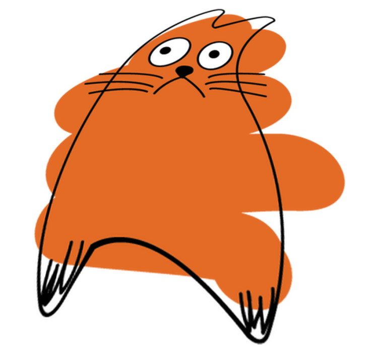 Vinil podovi životinja narančasta originalna silueta - TenStickers