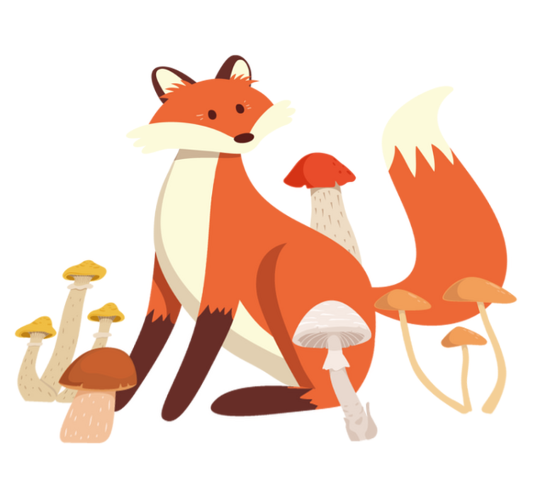 Vinil podovi životinja s maštovitom slikom lisice - TenStickers