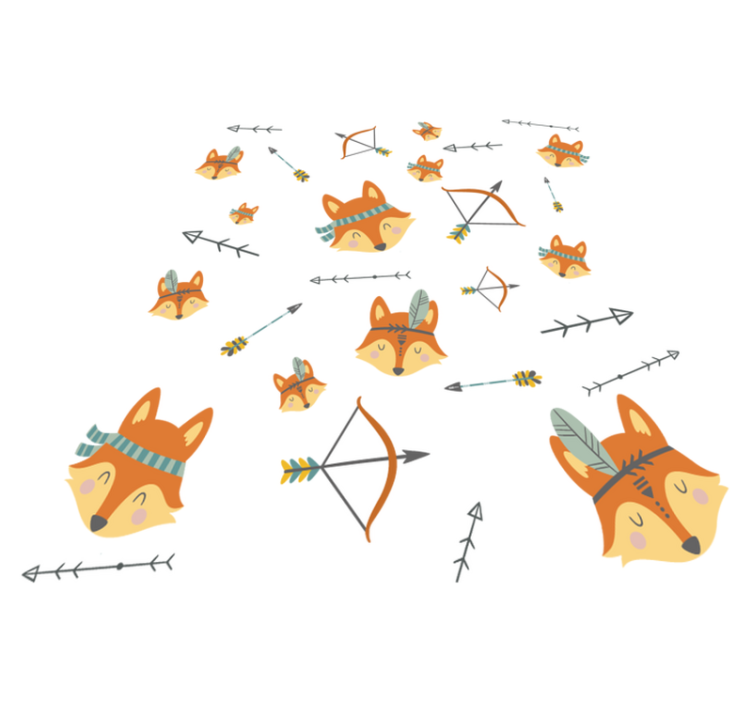 Vinil podovi životinja sretna lica lisica - TenStickers