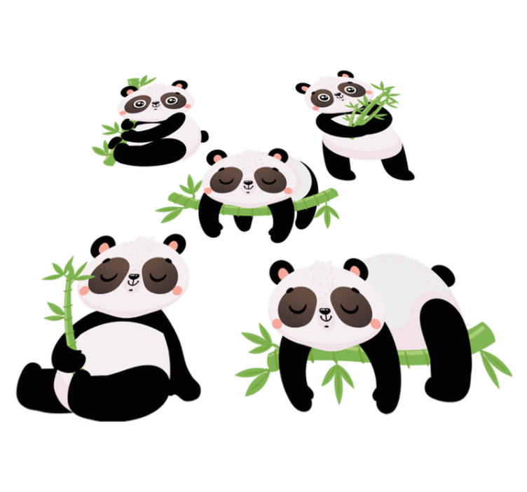 Vinil podovi životinja s simpatičnim ilustracijama panda - TenStickers