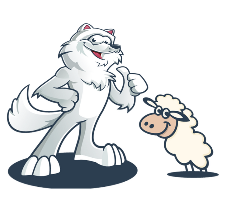 Vinil podovi životinja s veselim vukom - TenStickers