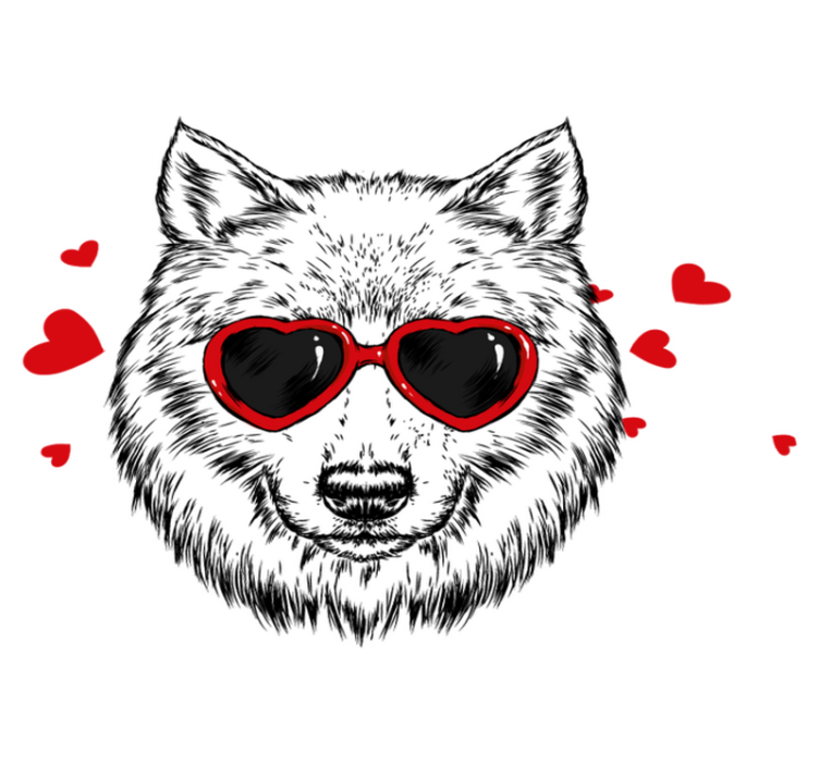 Vinil podovi životinja s razigranim vukom - TenStickers