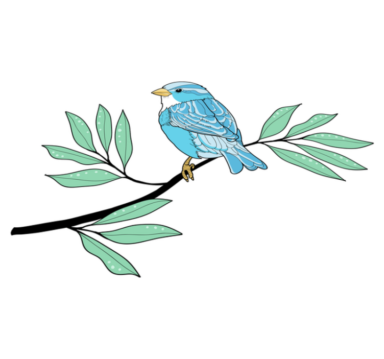 Vinil podovi životinja plavi perjani ptičar - TenStickers