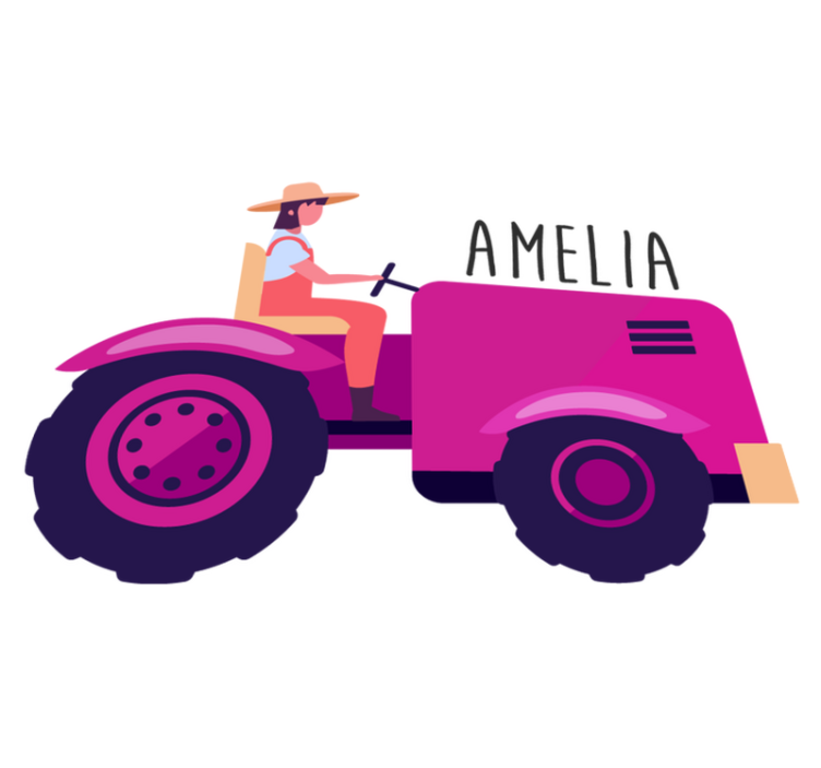 Vinil podovi životinja personalizirana avantura traktora - TenStickers