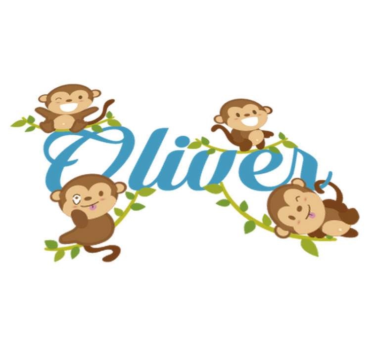 Vinil podovi životinja za dječje sobe s majmunima - TenStickers